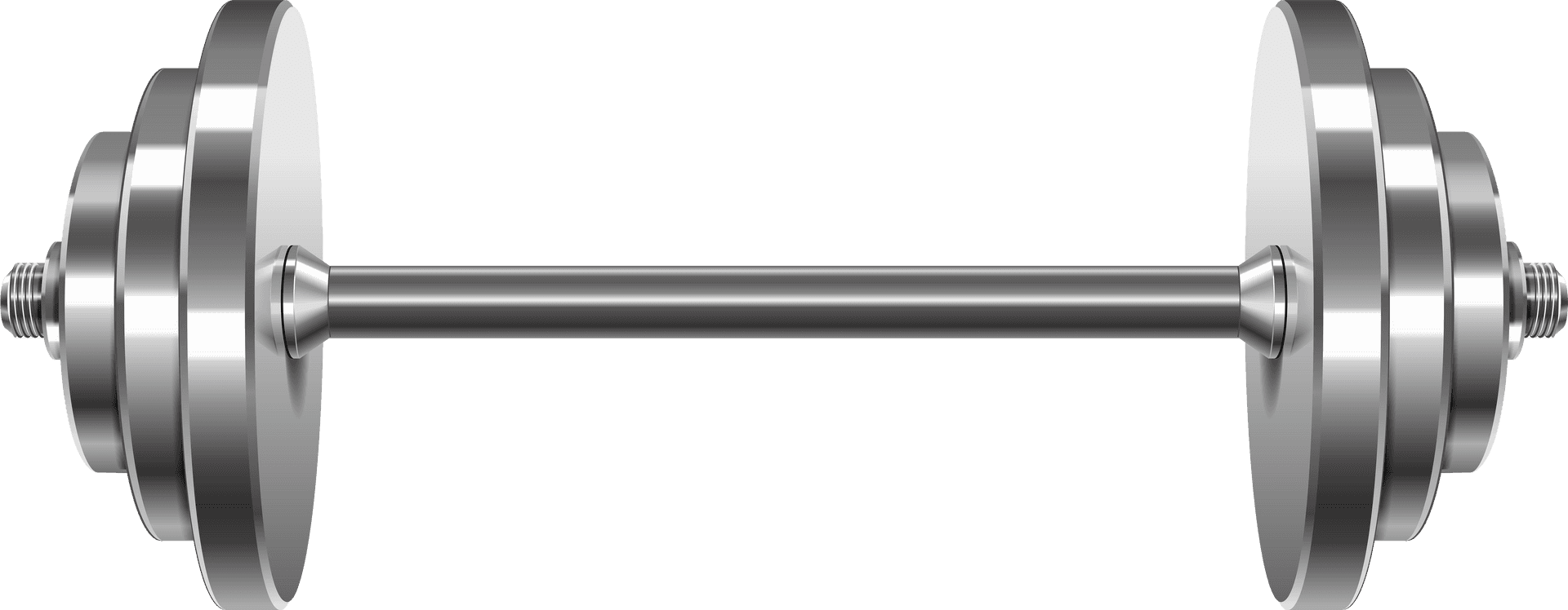 Silver Barbell Isolated Fitness Equipment PNG Image