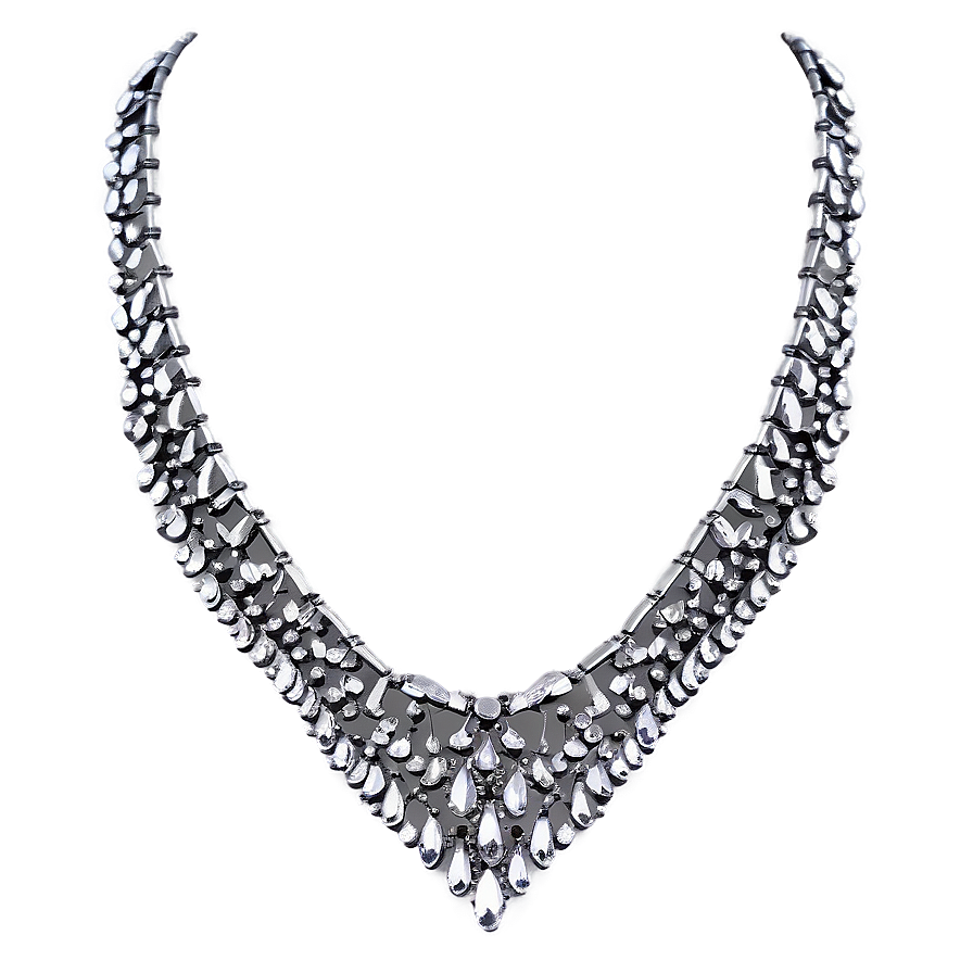 Silver Bib Necklace Png 06282024 PNG Image