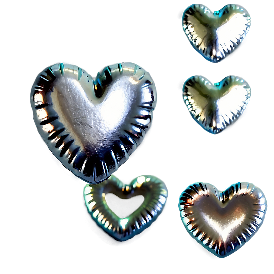 Silver Candy Hearts Png Lem PNG Image