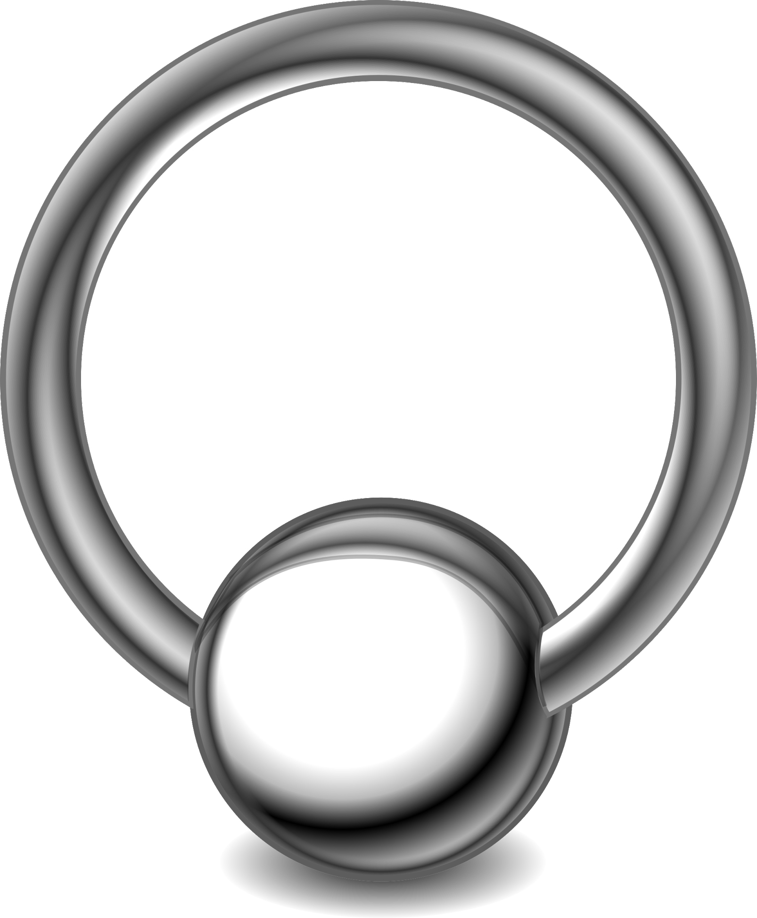 Silver Captive Bead Ring Piercing Jewelry PNG Image