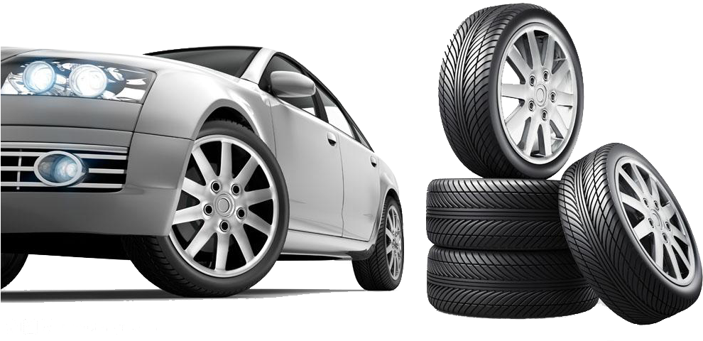 Silver Carand Stacked Tyres PNG Image