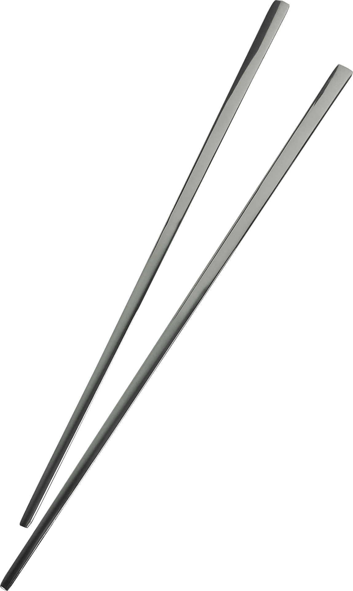 Silver Chopsticks Angled View PNG Image