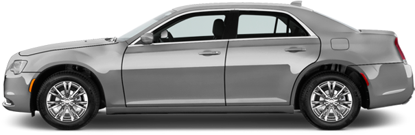 Silver Chrysler Sedan Profile View PNG Image