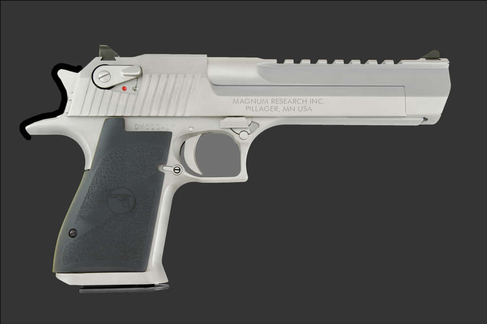 Silver Desert Eagle Pistol PNG Image