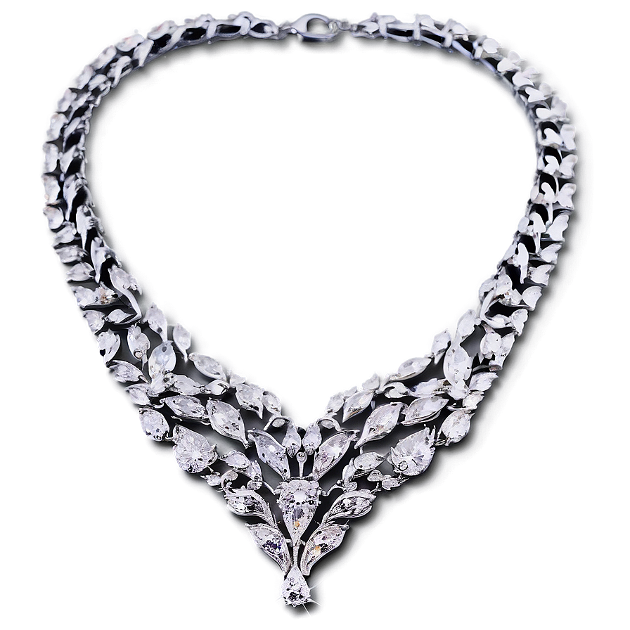 Silver Diamond Necklace Png Ukx PNG Image