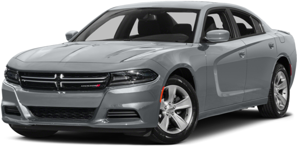 Silver Dodge Charger Side View PNG Image