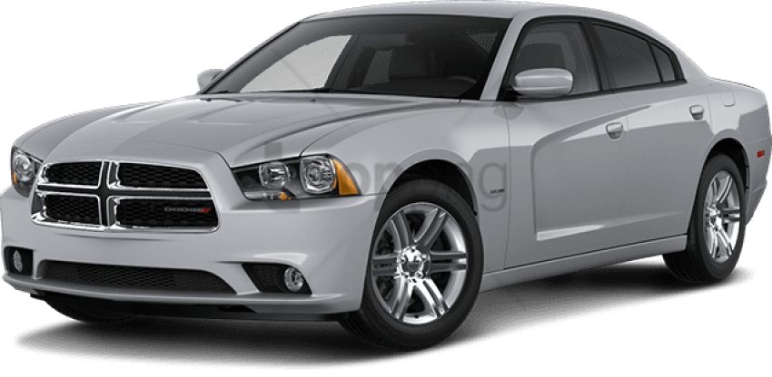 Silver Dodge Charger Side View PNG Image