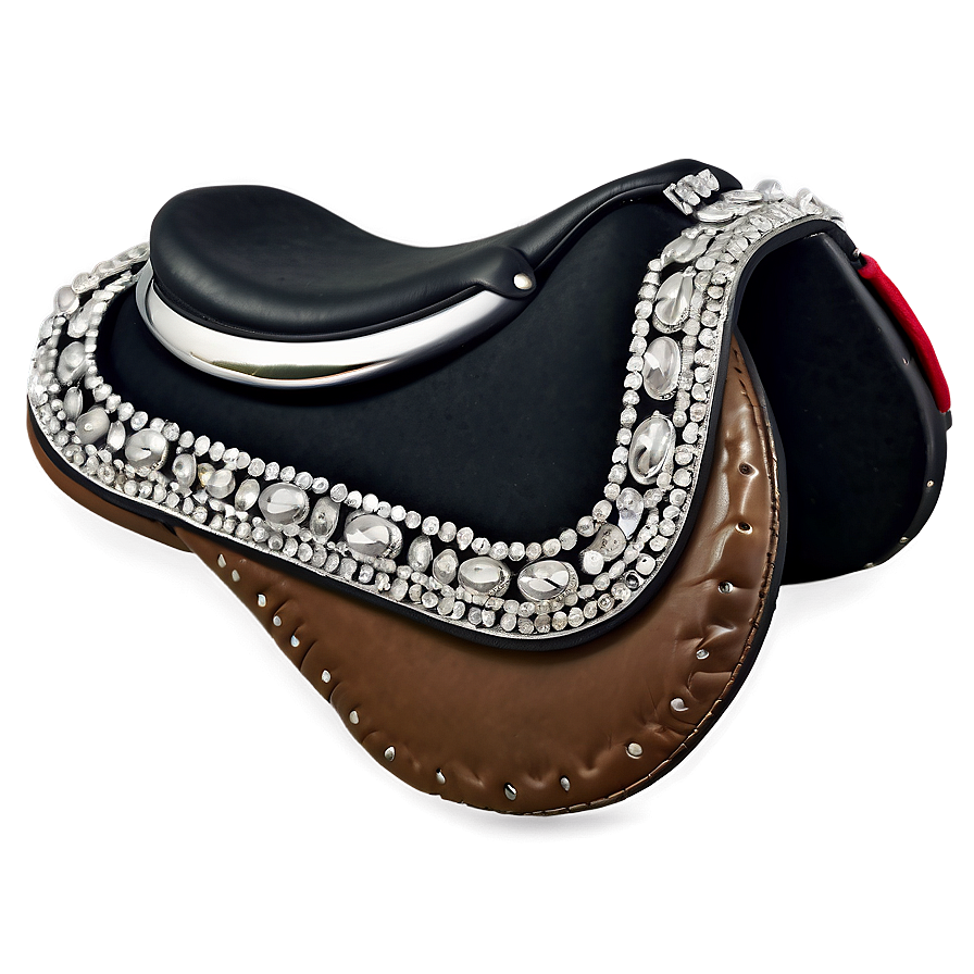 Silver Embellished Saddle Png 06292024 PNG Image