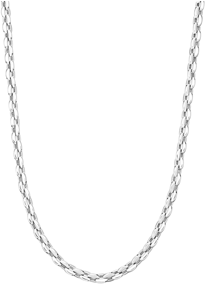 Silver Figaro Chain Necklace PNG Image