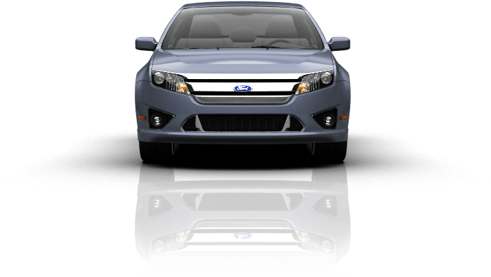 Silver Ford Fusion Reflection PNG Image