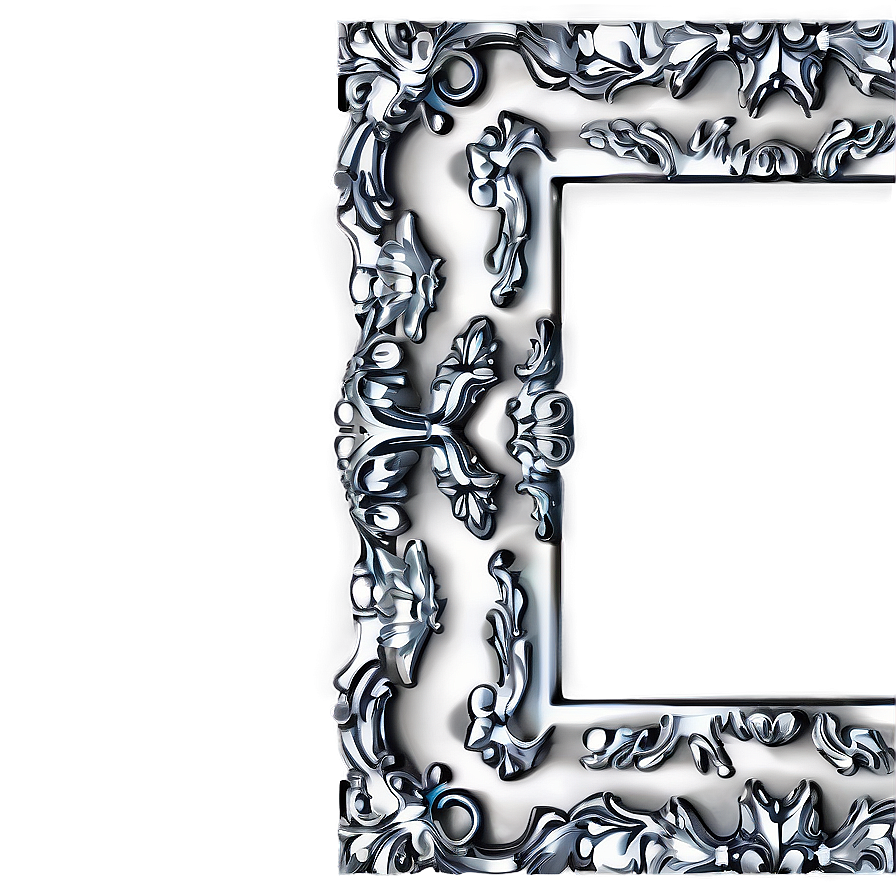 Silver Frame Photo Border Png Mgs PNG Image