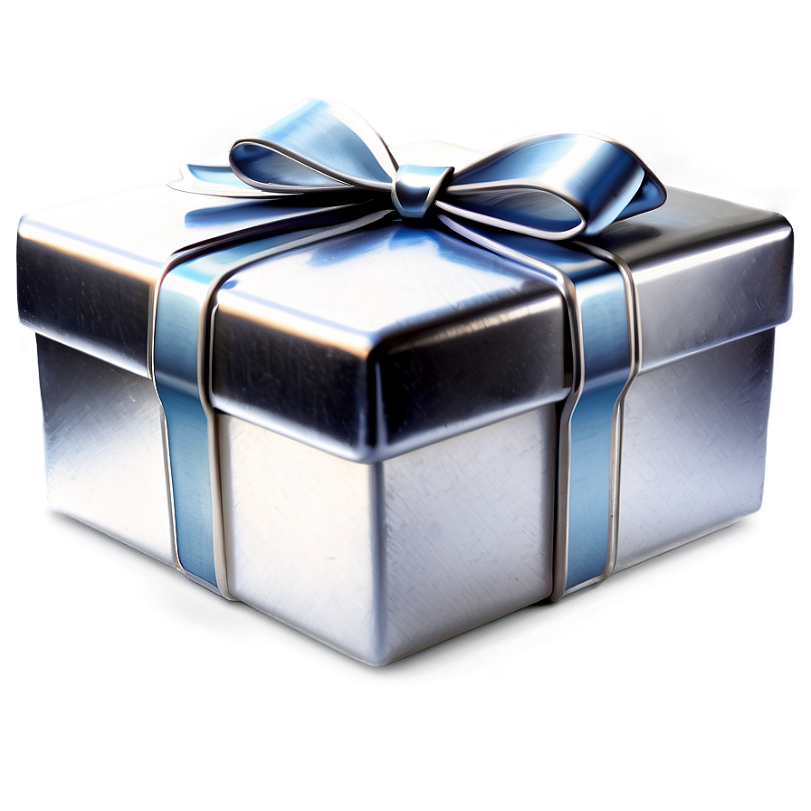 Silver Gift Box Png Vva70 PNG Image