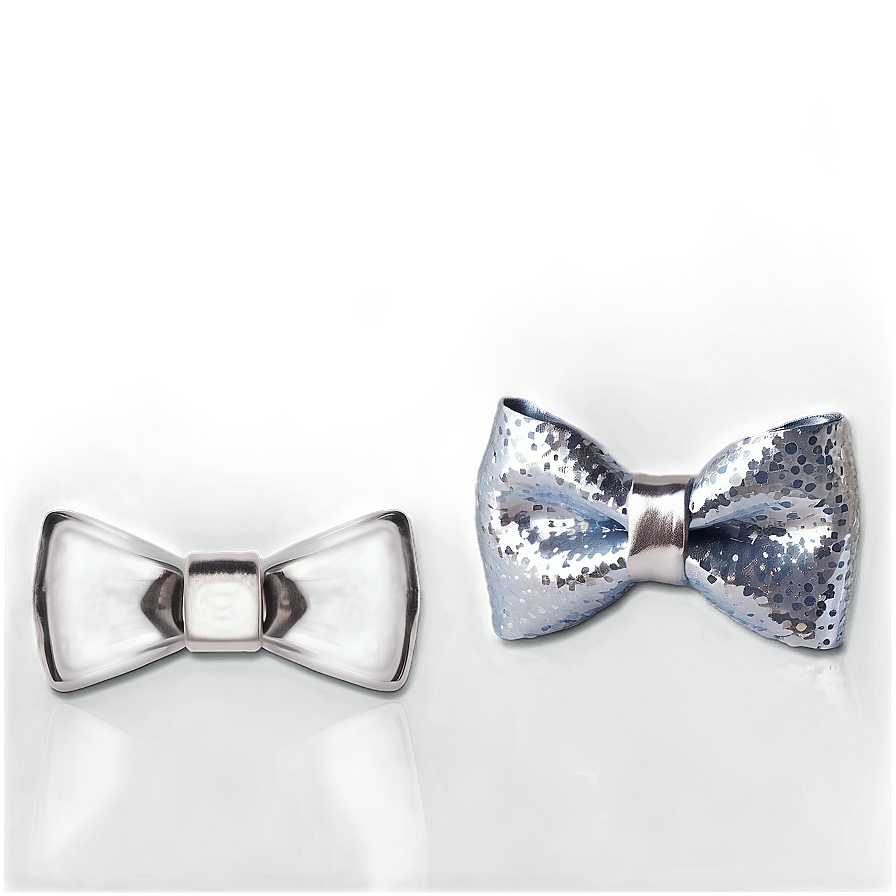 Silver Glitter Bow Tie Png 05252024 PNG Image