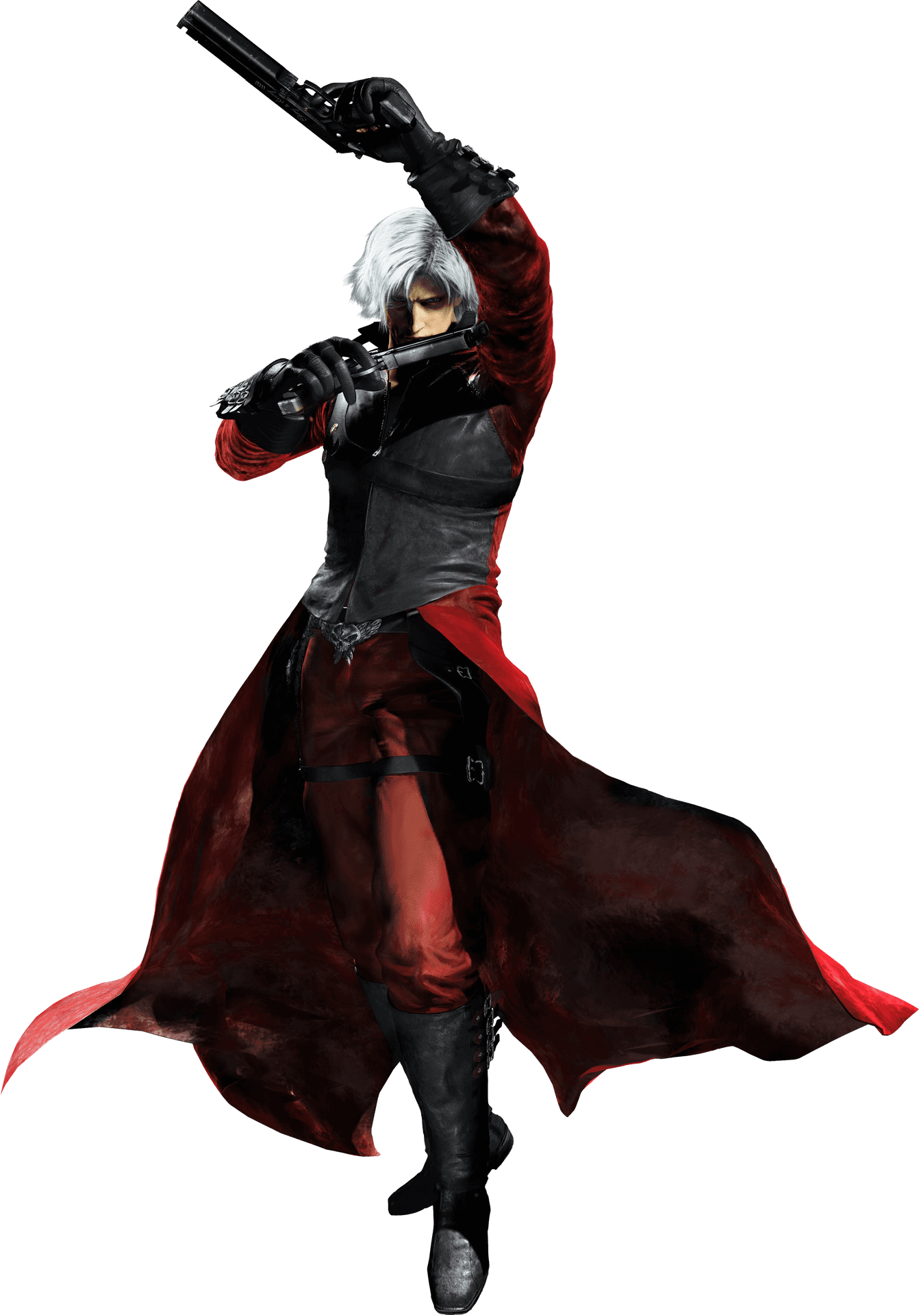 Silver Haired Character With Gunand Sword PNG Image