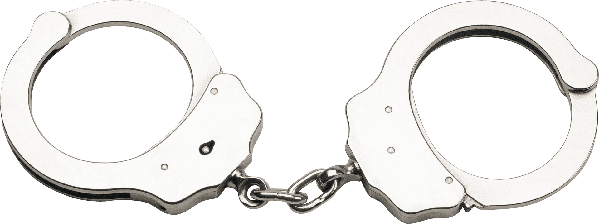 Silver Handcuffs Isolated Background PNG Image