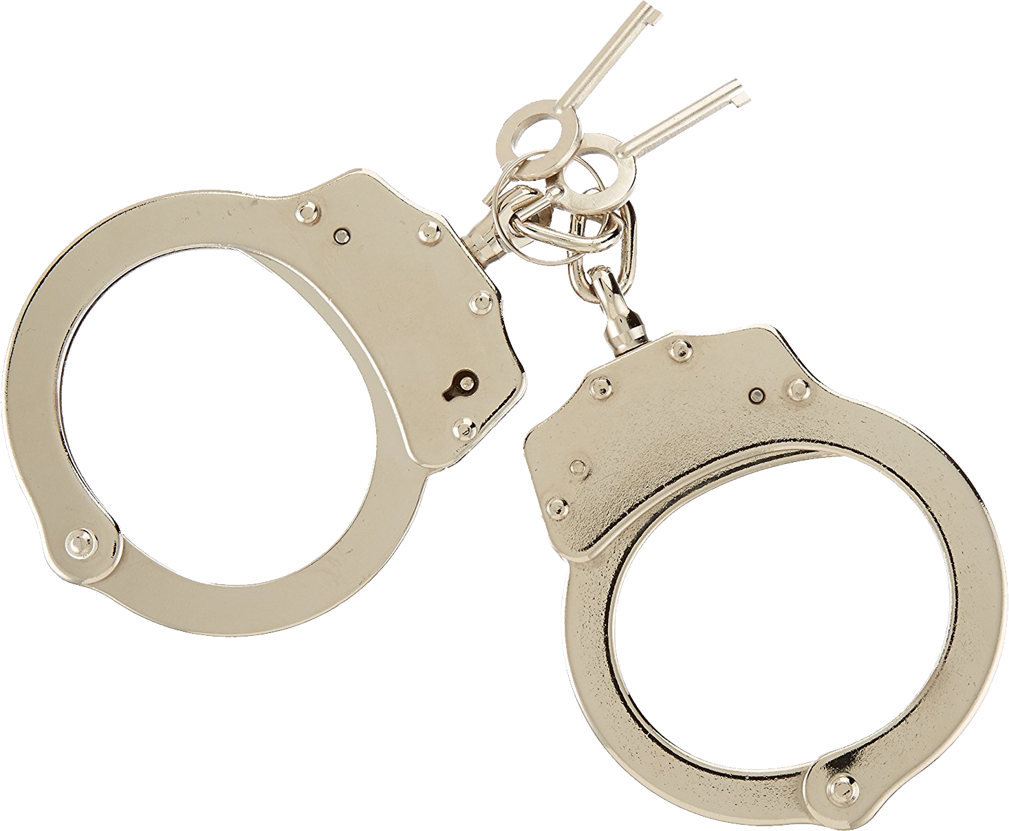 Silver Handcuffswith Keys PNG Image