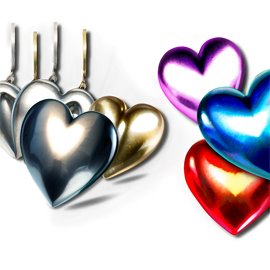 Silver Hearts Png 75 PNG Image