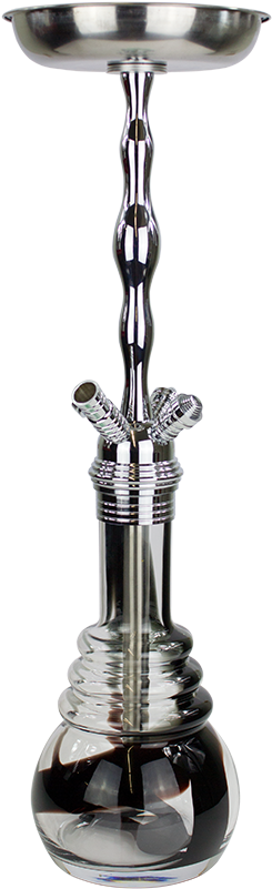 Silver Hookah Elegant Design PNG Image