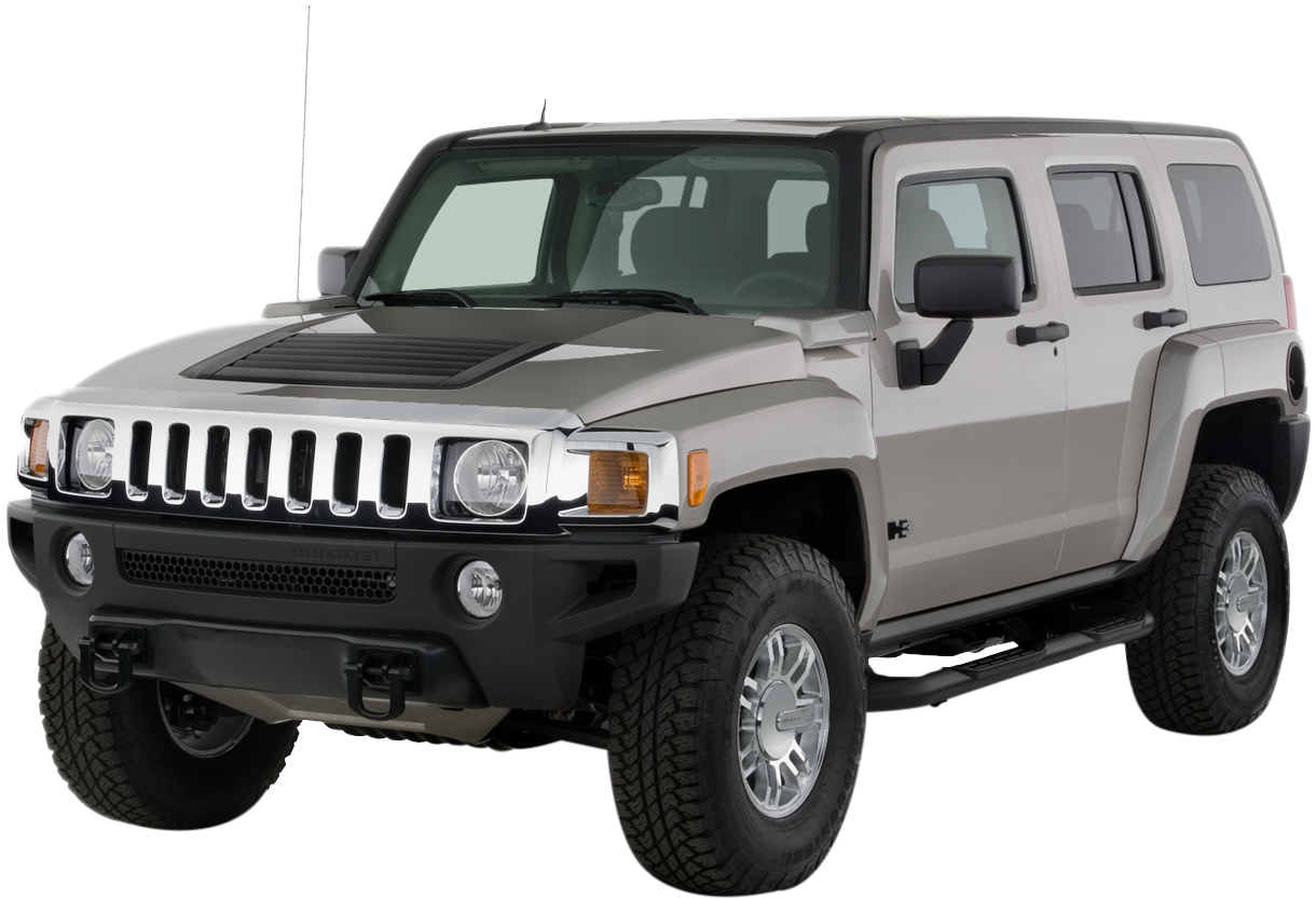 Silver Hummer H3 S U V PNG Image