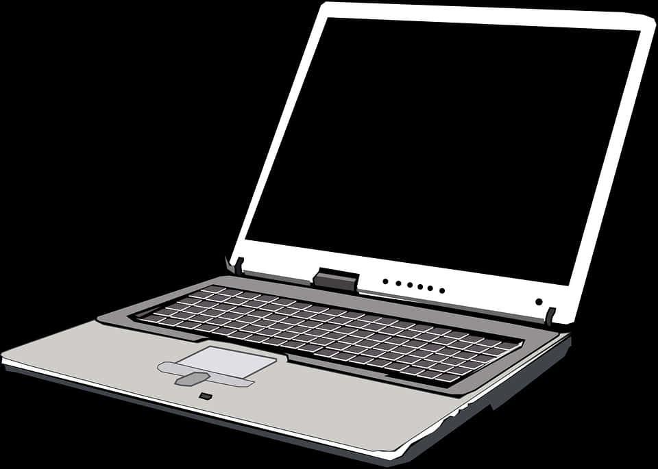 Silver Laptop Vector Illustration PNG Image