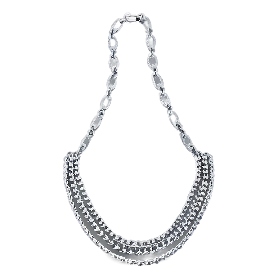 Silver Layered Necklace Png Msm8 PNG Image