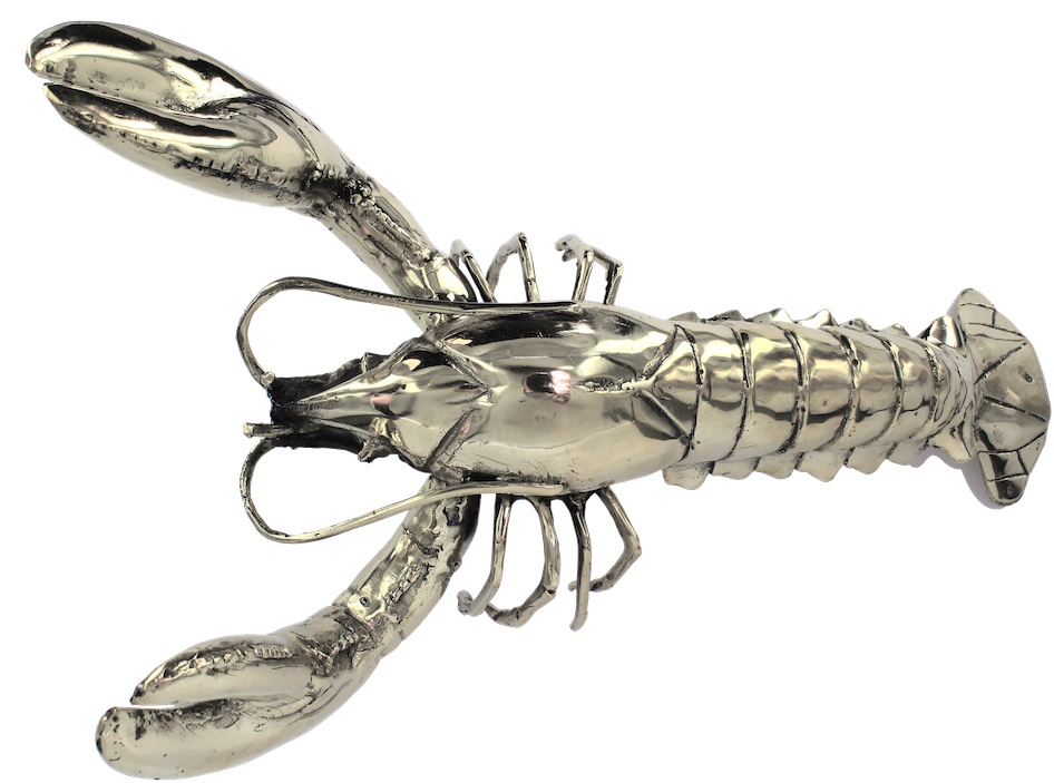 Silver Lobster Sculpture PNG Image