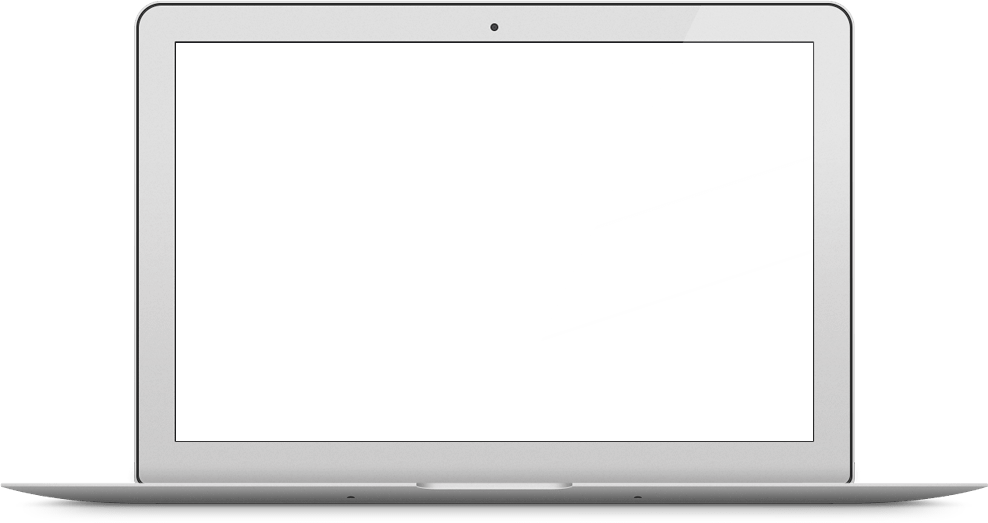 Silver Mac Book Open Blank Screen PNG Image