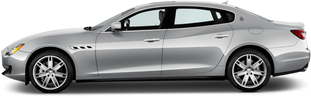 Silver Maserati Ghibli Side View PNG Image