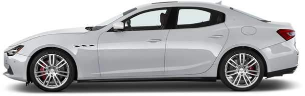 Silver Maserati Ghibli Side View PNG Image