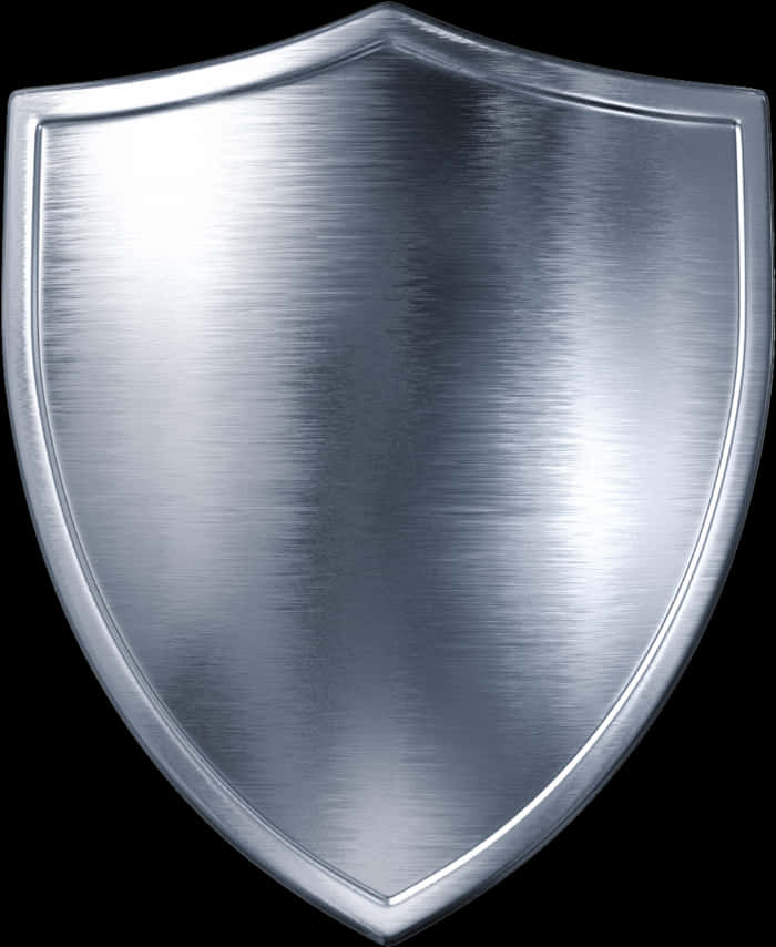 Silver Metallic Shield Graphic PNG Image