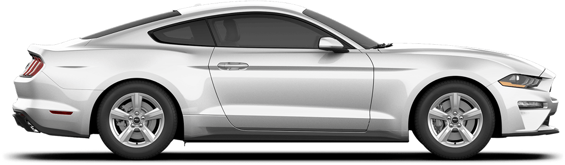 Silver Mustang Coupe Side View PNG Image