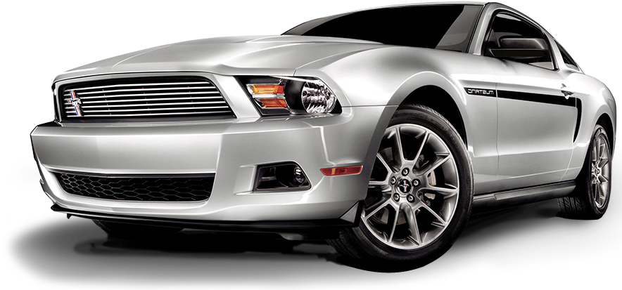 Silver Mustang Sports Car PNG Image