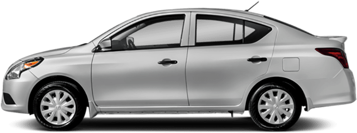 Silver Nissan Sedan Side View PNG Image