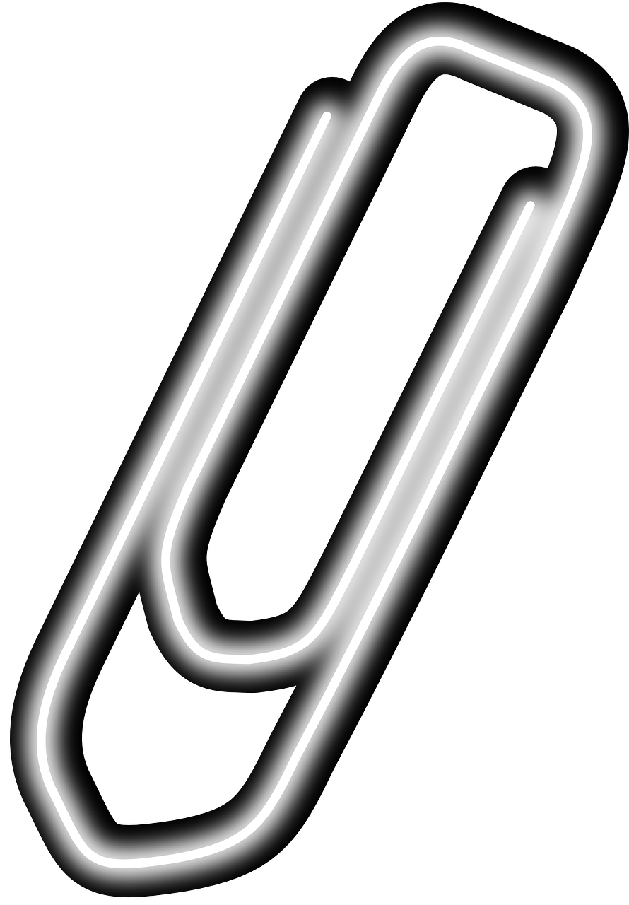 Silver Paper Clip Graphic PNG Image