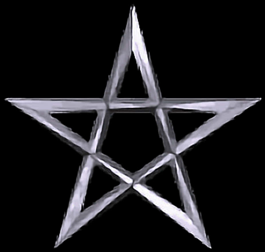 Silver Pentagram Graphic PNG Image