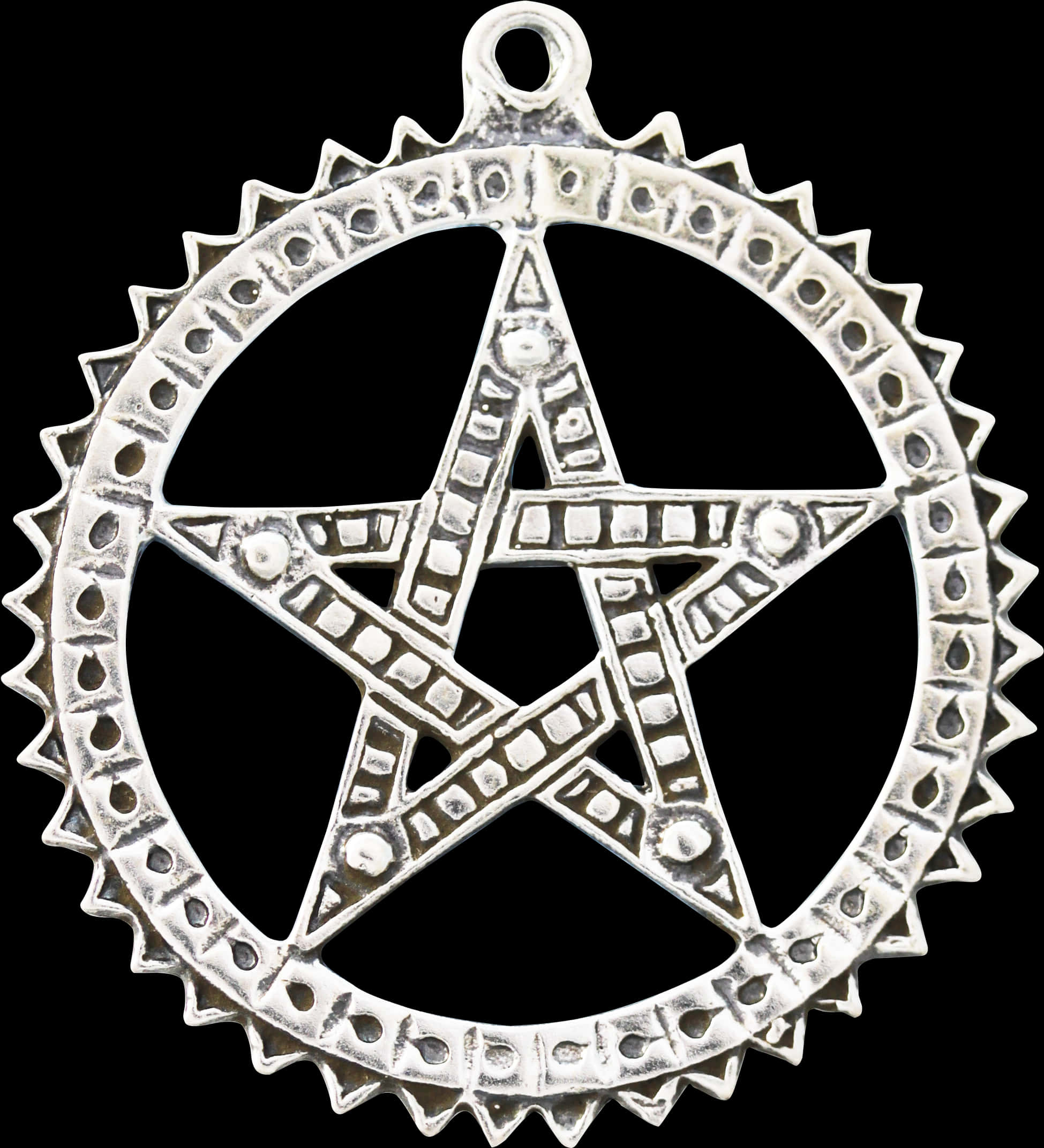 Silver Pentagram Pendant Jewelry PNG Image