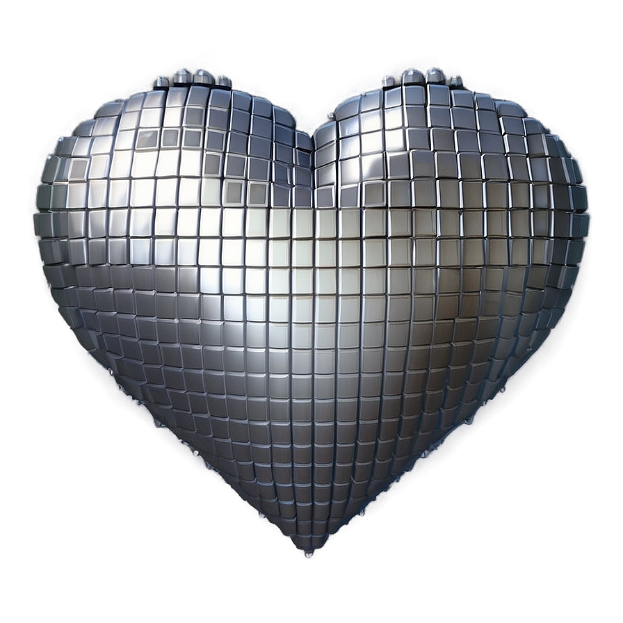 Silver Pixel Heart Png Jlt PNG Image