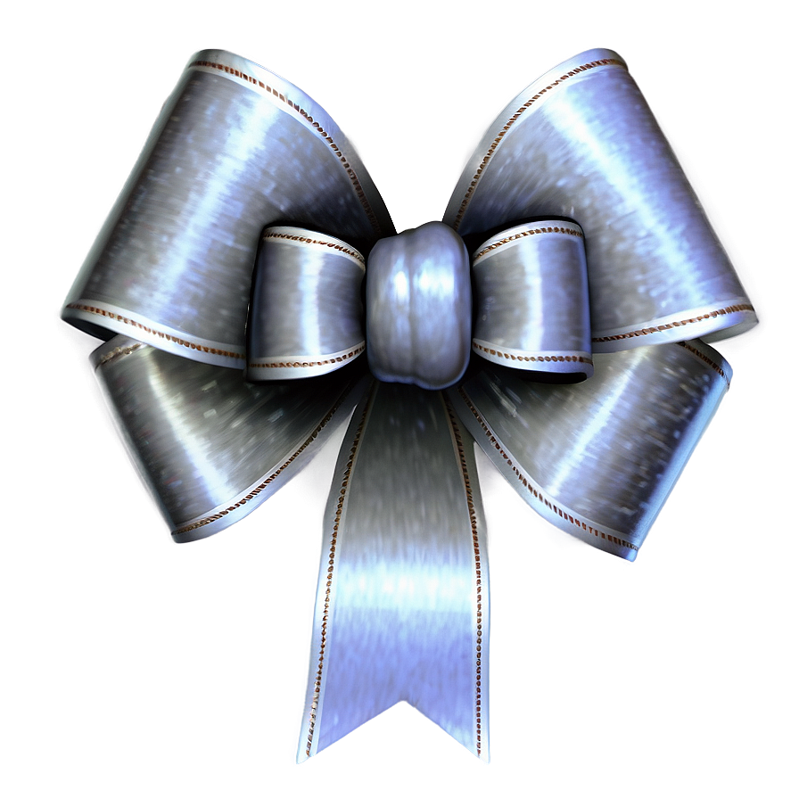 Silver Ribbon Bow Png Ajb PNG Image