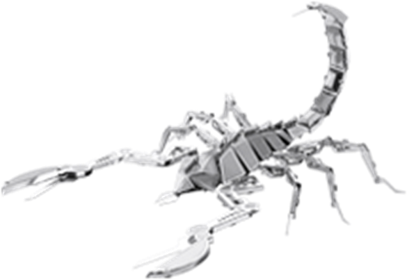 Silver Scorpion Sculpture PNG Image