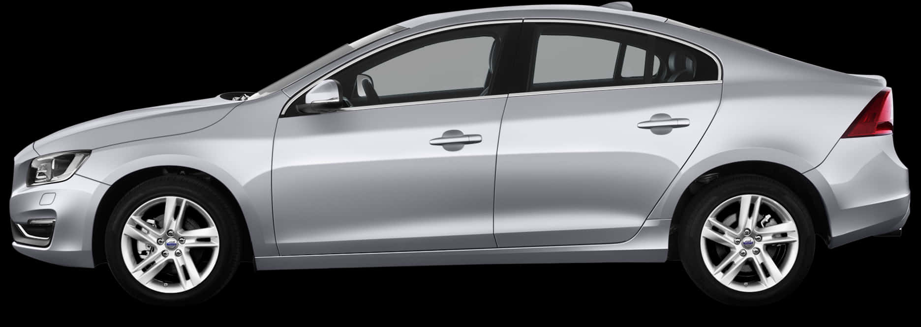 Silver Sedan Side View PNG Image