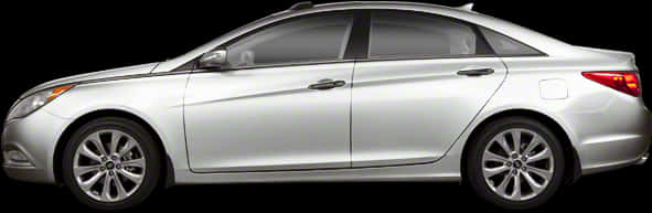 Silver Sedan Side View PNG Image