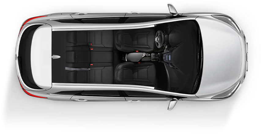 Silver Sedan Top View.png PNG Image