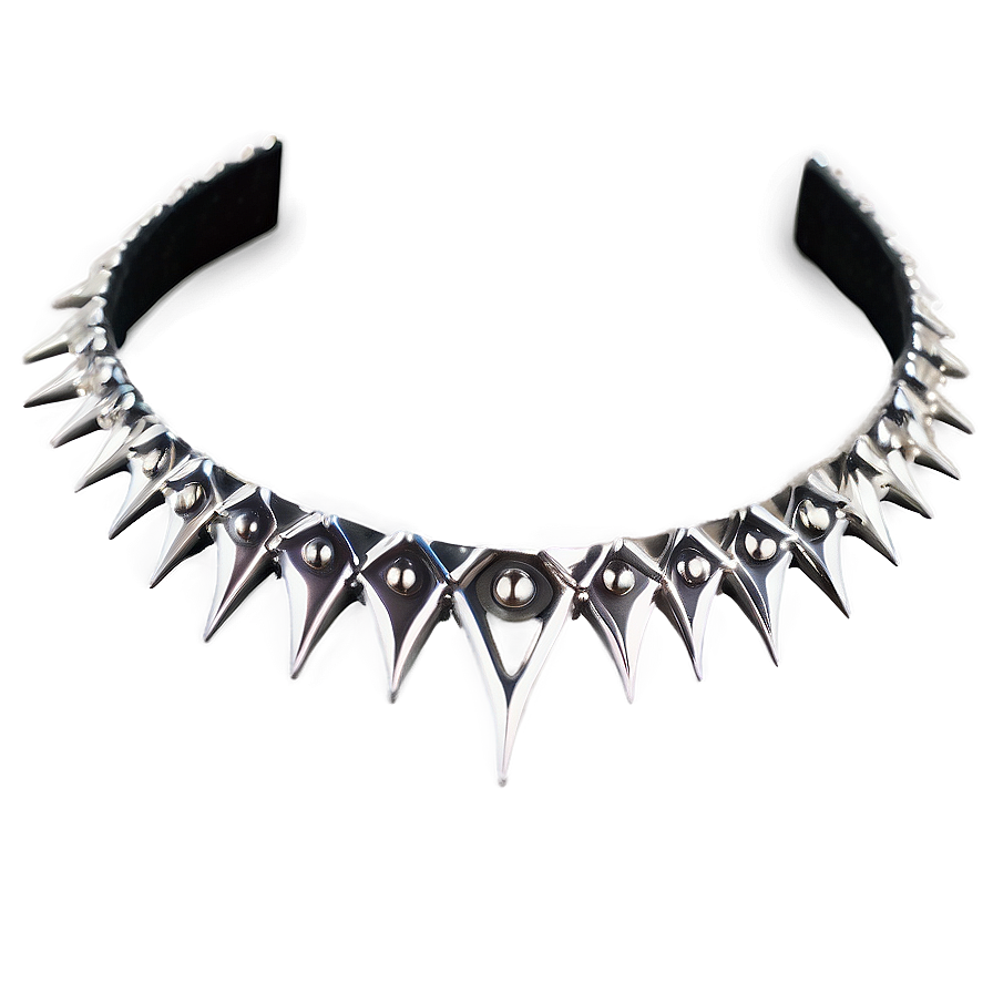 Silver Spiked Choker Accessory Png 87 PNG Image