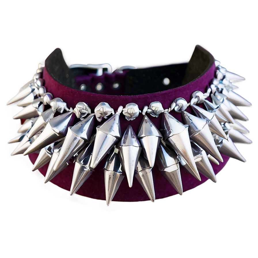 Silver Spiked Choker Accessory Png Gqh29 PNG Image