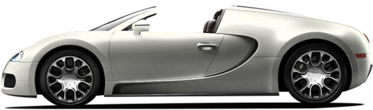 Silver Sports Car Convertible Side View PNG Image