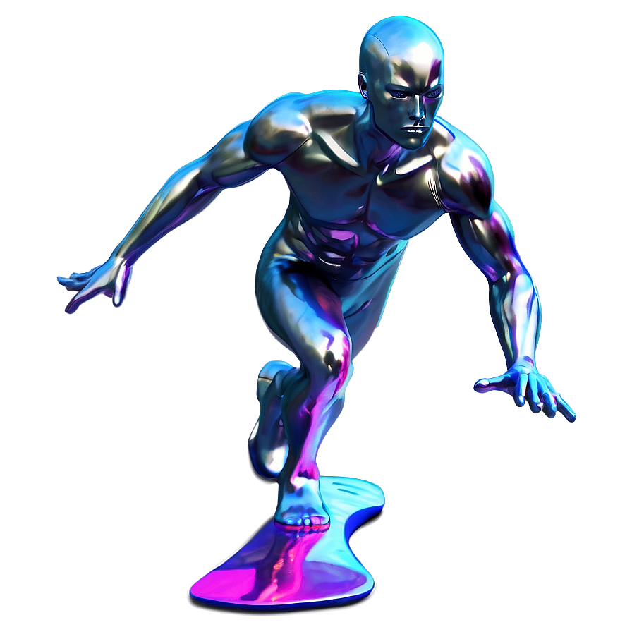 Silver Surfer Dynamic Pose Png Idy67 PNG Image