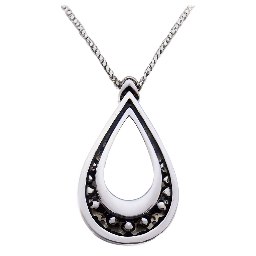 Silver Teardrop Necklace Png 06282024 PNG Image