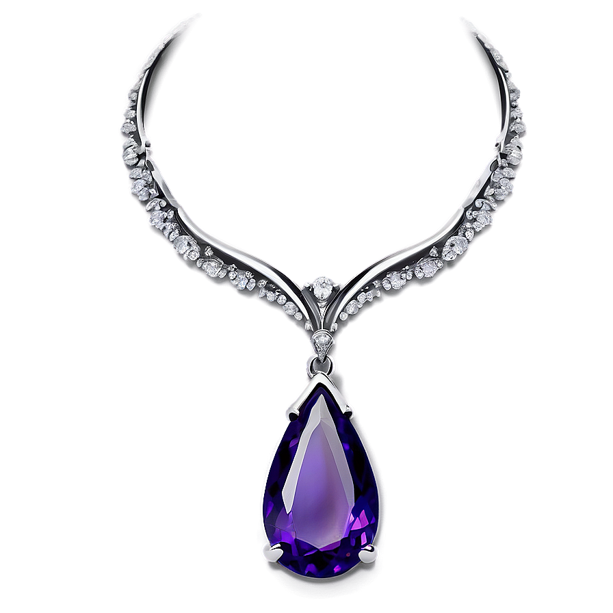 Silver Teardrop Necklace Png Wxb34 PNG Image