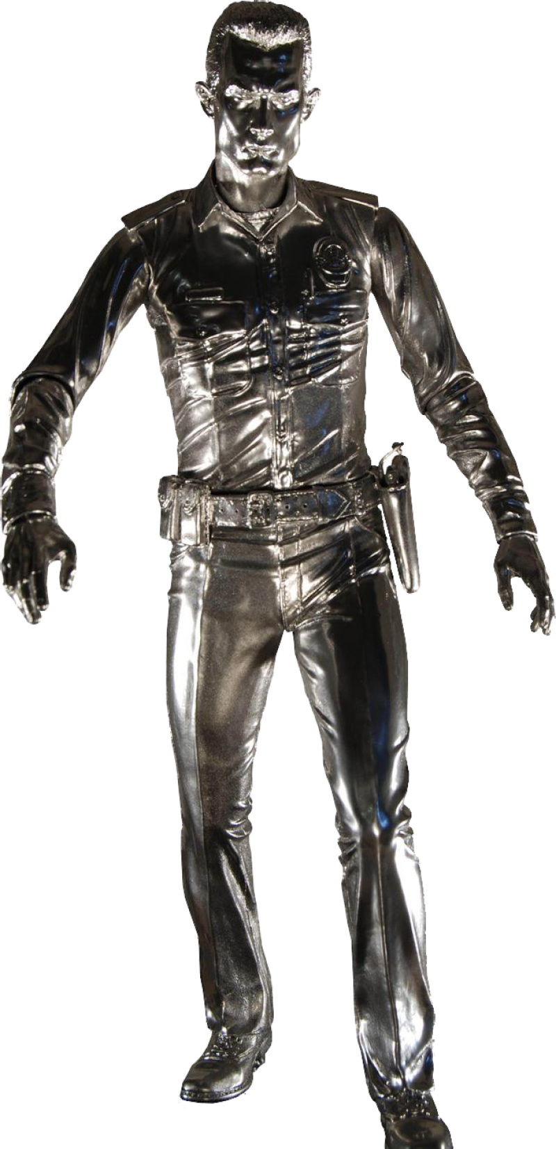 Silver Terminator Figure PNG Image