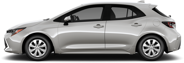 Silver Toyota Hatchback Side View PNG Image